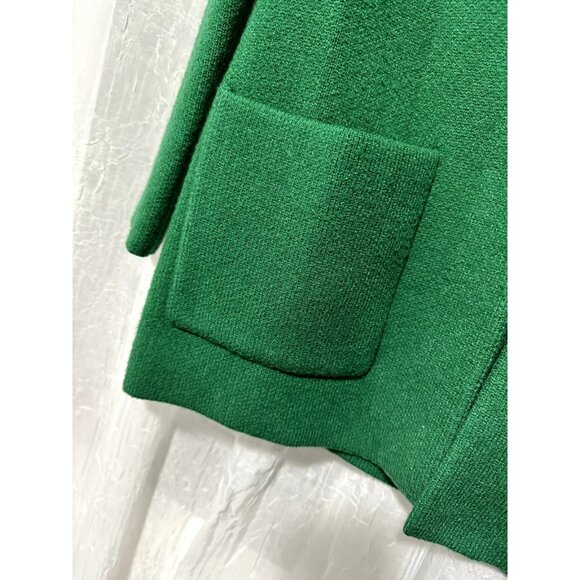 NWOT Adrienne Vittadini Green Sweater Blazer with Gold Buttons Size XS - Picture 4 of 5